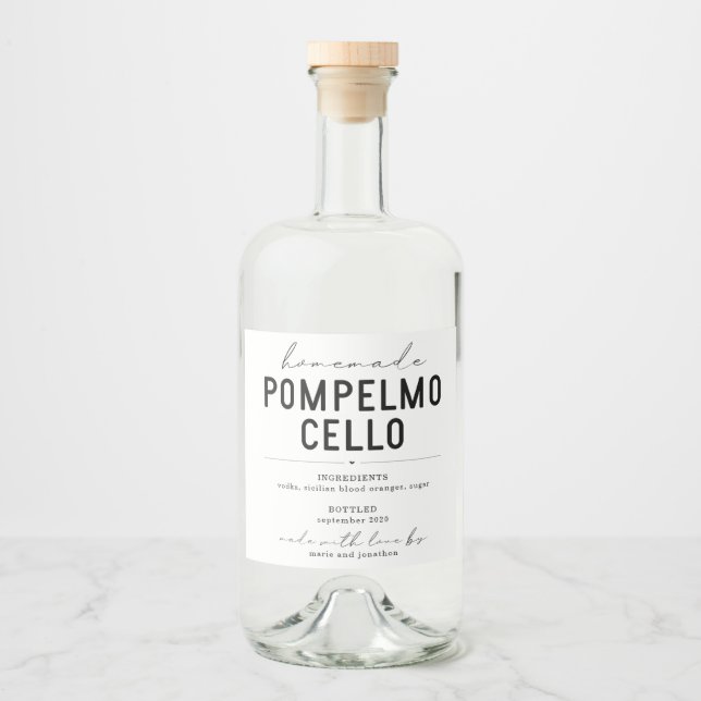 Personalized Homemade Pompelmocello Label (Front)