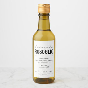 Personalized Homemade Rosoglio Bottle Label