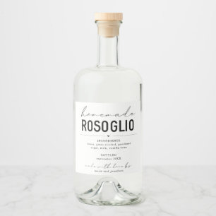 Personalized Homemade Rosoglio Bottle Label