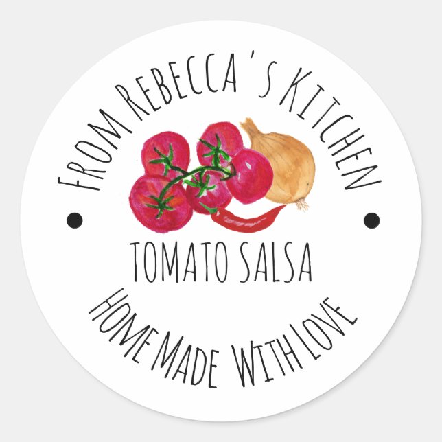 Personalized Homemade  Salsa Canning label (Front)