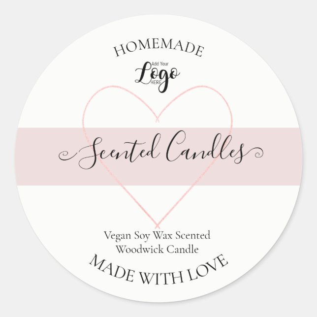 Personalized Homemade scented Candles Label (Front)