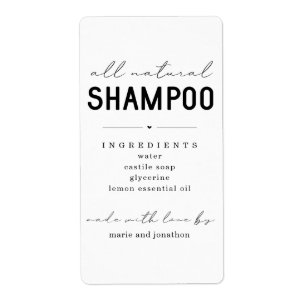 Personalized Homemade Shampoo Label