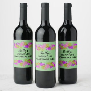 Personalized Homemade Signature Favorite Wine  Label