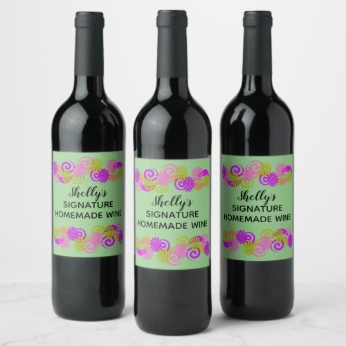 Personalized Homemade Signature Favorite Wine  Wine Label