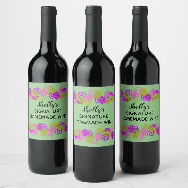 Personalized Homemade Signature Favorite Wine  Wine Label (Bottles)