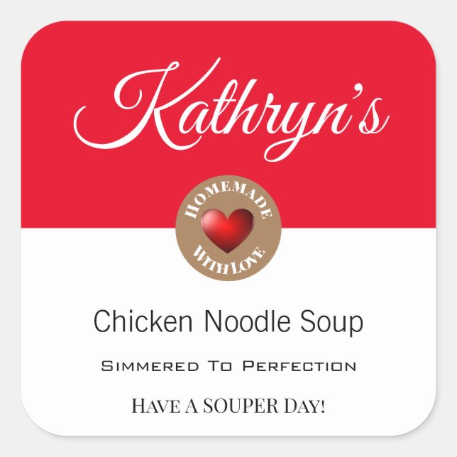 Personalized Homemade Soup Food Label (Front)