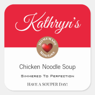 Personalized Homemade Soup Food Label