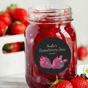 Personalized Homemade Strawberry Jam Classic Round Sticker