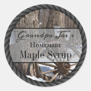 Personalized Homemade Syrup Rustic Label