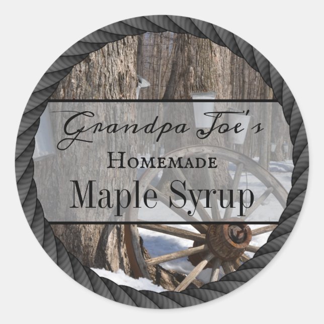 Personalized Homemade Syrup Rustic Label (Front)