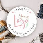 Personalized Homemade Thank You  Classic Round Sticker at Zazzle