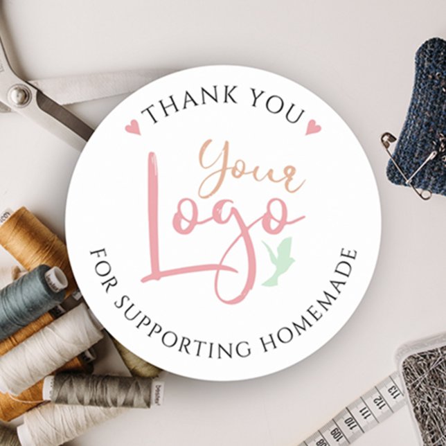 Personalized Homemade Thank you  Classic Round Sticker (Creator Uploaded)
