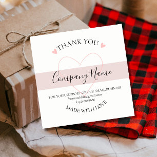 Personalized Homemade Thank You Heart Label Sticke
