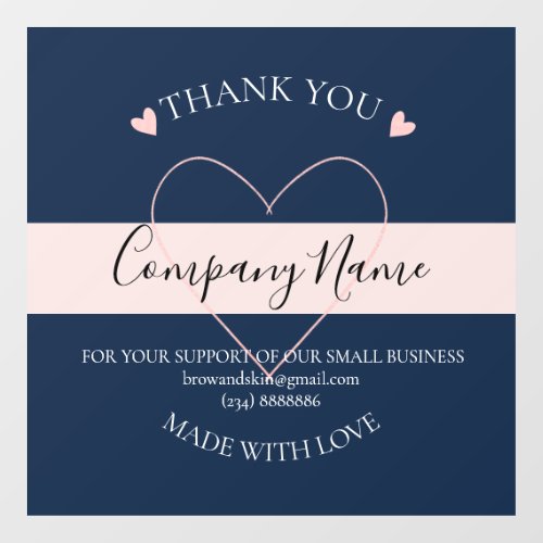 Personalized Homemade THANK YOU shop sign