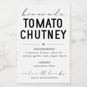 Personalized Homemade Tomato Chutney Label