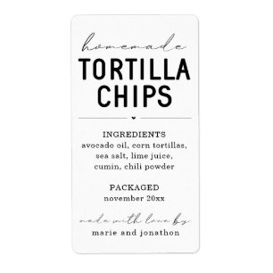 Personalized Homemade Tortilla Chips Label