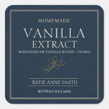 Personalized Homemade Vanilla Extract Blue