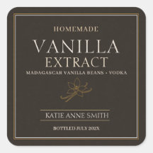 Personalized Homemade Vanilla Extract Brown