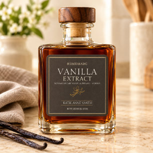 Personalized Homemade Vanilla Extract Brown Square Sticker