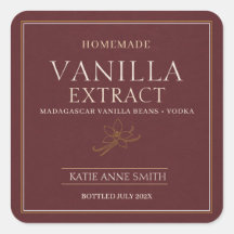 Personalized Homemade Vanilla Extract Burgundy