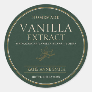 Personalized Homemade Vanilla Extract Luxury Classic Round Sticker