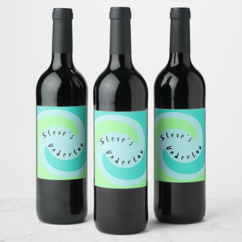 Personalized Homemade Wine Sake Vino Undertow Wine Label