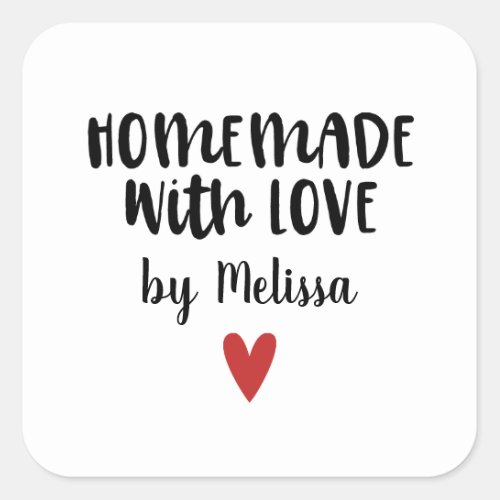 Personalized Homemade With Love Baking Label