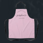 Personalized Homemade with Love Kitchen pink Apron<br><div class="desc">Let's get baking. Customize the script Name on this personalized pink apron. Seen here in red with white typography in a stylish treatment. Encourage the sweet baker in your life, a small business bakery owner with a special gift. Perfect for baking those yummy goodies, treats, cakes, cookies and more. Featuring...</div>