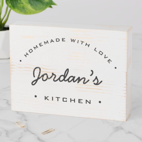 Personalized Homemade with Love My Kitchen Rustic Wooden Box Sign
