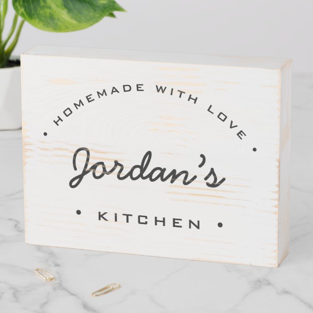 Personalized Homemade with Love My Kitchen Rustic Wooden Box Sign (In Situ Horizontal)