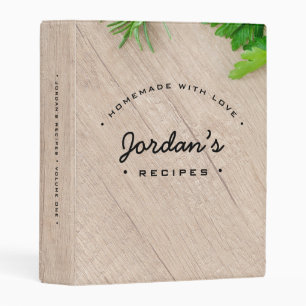 Personalized Homemade with Love Name Recipe 3 Ring Mini Binder