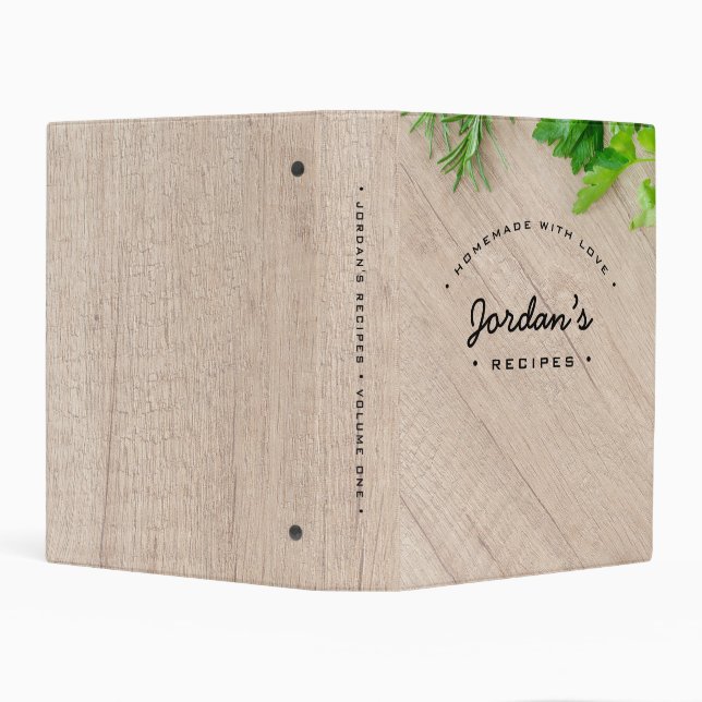 Personalized Homemade with Love Name Recipe Mini Binder (Background)