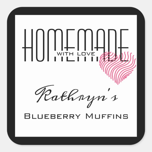 Personalized "Homemade With Love" White Label (Front)