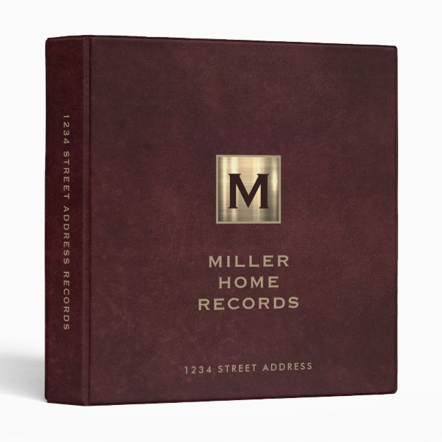 Personalized Homeowner Records Binder (Front/Spine)