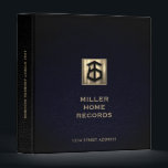 Personalized Homeowner Records Binder<br><div class="desc">Keep all of your important homeowner records organized and in one place with this personalized binder. The cover features a brushed metallic gold home icon, customizable name and address in classic typography on a black leather print background. This binder is perfect for homeowners looking to keep track of home improvement...</div>