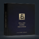 Personalized Homeowner Records Binder<br><div class="desc">Keep all of your important homeowner records organized and in one place with this personalized binder. The cover features a brushed metallic gold home icon, customizable name and address in classic typography on a black leather print background. This binder is perfect for homeowners looking to keep track of home improvement...</div>