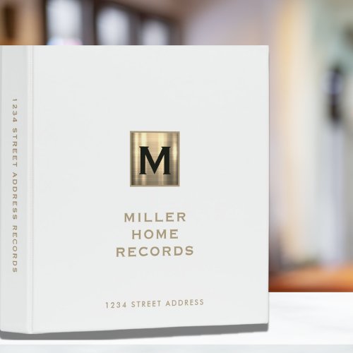 Personalized Homeowner Records Binder in White