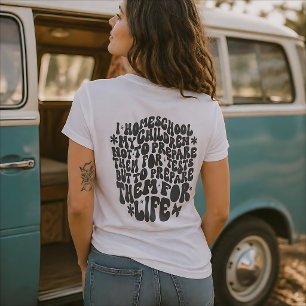 Personalized Homeschool Retro Custom Text Colors T-Shirt