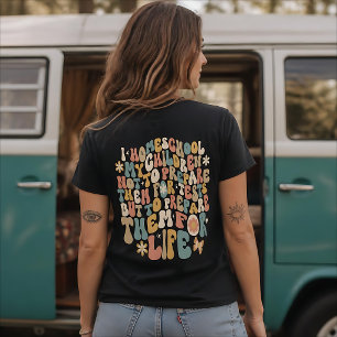 Personalized Homeschool Retro Custom Text Colors T-Shirt