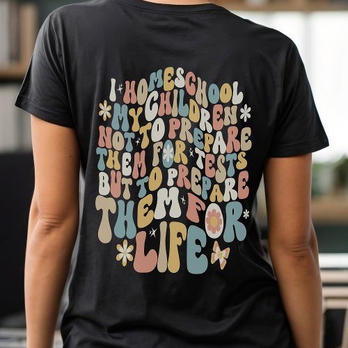 Personalized Homeschool Retro Custom Text Colors T_Shirt