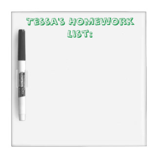 Personalized Homework List Dry Erase Board
