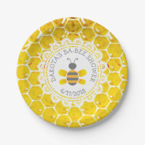 Personalized Honey and Bee Baby Shower Paper Plate