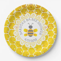 Personalized Honey and Bee Baby Shower Paper Plate