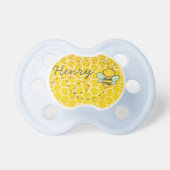Personalized Honey Bee Baby Boy Honeycomb Pacifier (Front)