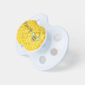 Personalized Honey Bee Baby Boy Honeycomb Pacifier (Front Right)