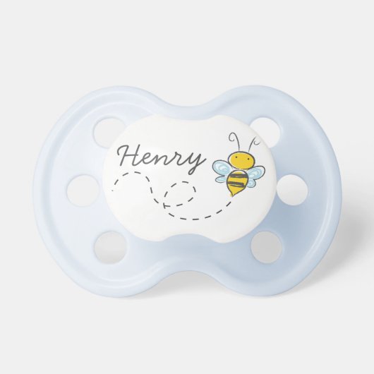 Personalized Honey Bee Baby Boy Pacifier (Front)