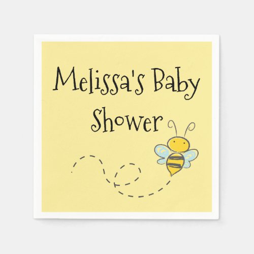 Personalized Honey Bee Baby Shower Napkins