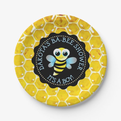 Personalized Honey Bee Baby Shower Paper Plates