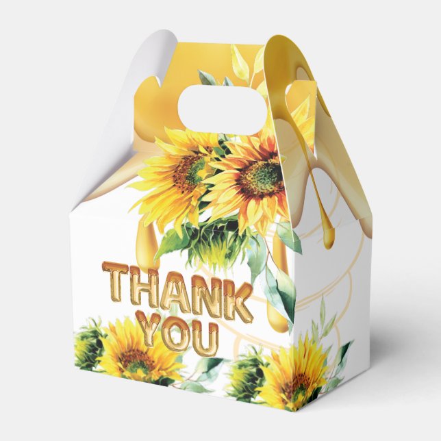 Personalized Honey Bee Birthday I Baby Shower Favor Boxes (Front Side)