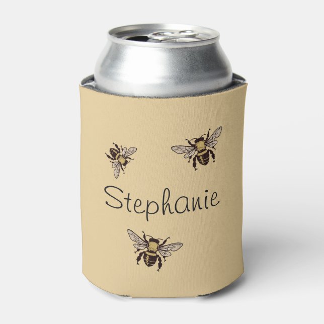 Personalized Honey Bee Can Cooler (Can Front)